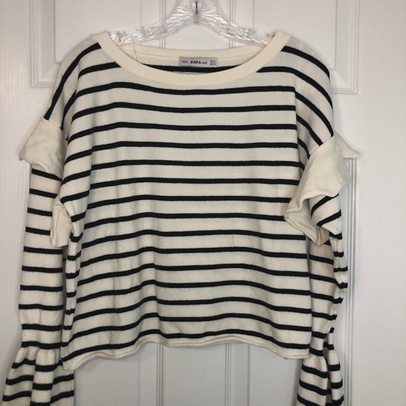Zara Knit Loose Stripe Slouchy Shoulder Medium - Picture 3 of 10